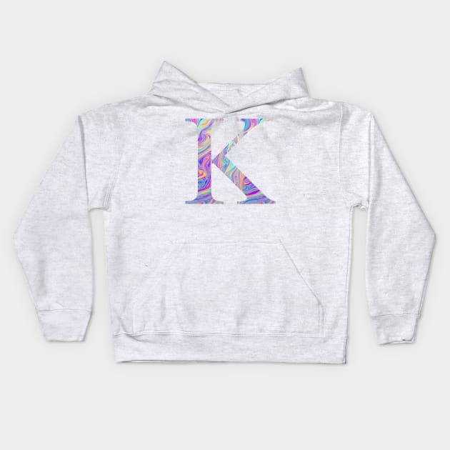 Kappa Sorority Letter Sticker Kids Hoodie by aterkaderk